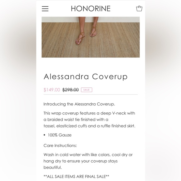 NWT! Honorine Alessandra Gauze Coverup dress- XS color waterfall - Picture 8 of 13